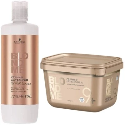 SCHWARZKOPF BLONDME COMBO PREMIUM BLEACH POWDER 450g + 12% DEVELOPER 1000ml