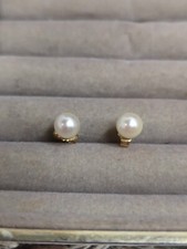 Akoya 14Y Cultured 6.5mm 14k Gold Pearl Earrings Freshwater