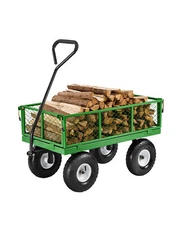 Steel Garden Cart 680lb Capacity Heavy Duty Yard Wagon Utility Cart 10in Tires