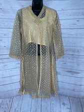 Set of 4 Pcs Traditional Clothing Benzer Yellow Sz 32: Kurta, Top, Pants  Scarf