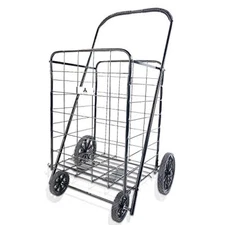 ATH Large Deluxe Rolling Utility / Shopping Cart - Stowable Folding Heavy Duty