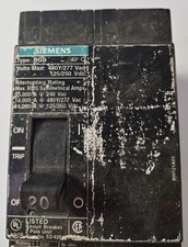 1 USED SIEMENS BQD 20 AMP 2 POLE BOLT-ON CIRCUIT BREAKER  MAKE OFFER  