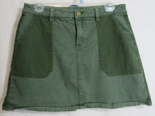 Vineyard Vines Green Jean Pockets Zip Closure Short Mini Skirt Size 6 EUC