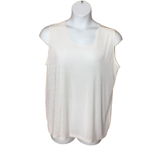 WOMEN’S ALL HOURS MILAN PARIS WHITE NEW TANK TOP-SIZE: 3X RO