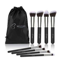 Bestope 8 Pieces Makeup Brush Set with Travelling Bag