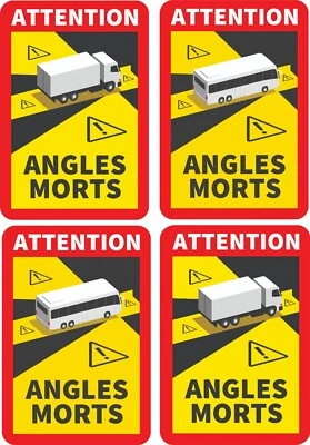 A1 GRAPHICS LTD 4x Angles Morts Sticker for Blind Spots HGV Motorhomes Wagons Long Vehicles