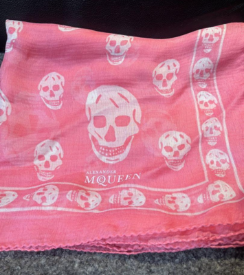 Alexander McQueen silk scarf pink 100cm*120cm | eBay