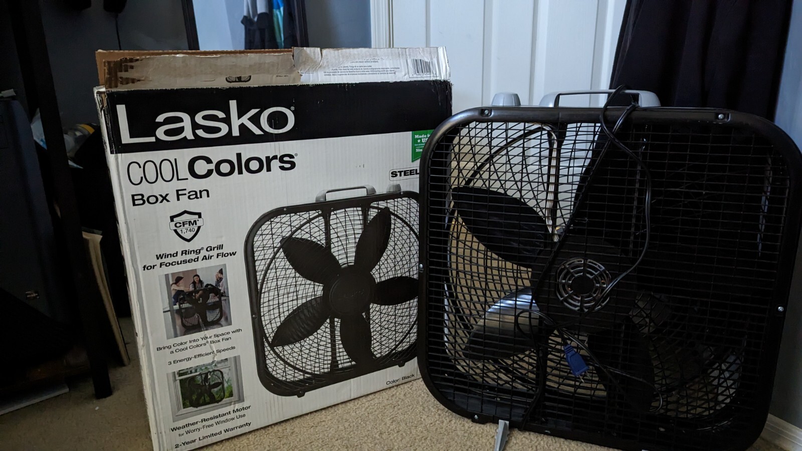 Lasko B20301 20-Inch Cool Box Fan – Black | eBay