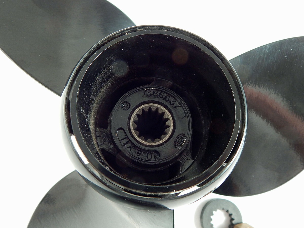 3 BLADE BOAT PROPELLER BLACK #386637 10.5X11 10-1/2X11 W/ NUT & WASHER  LOOKS NOS | eBay