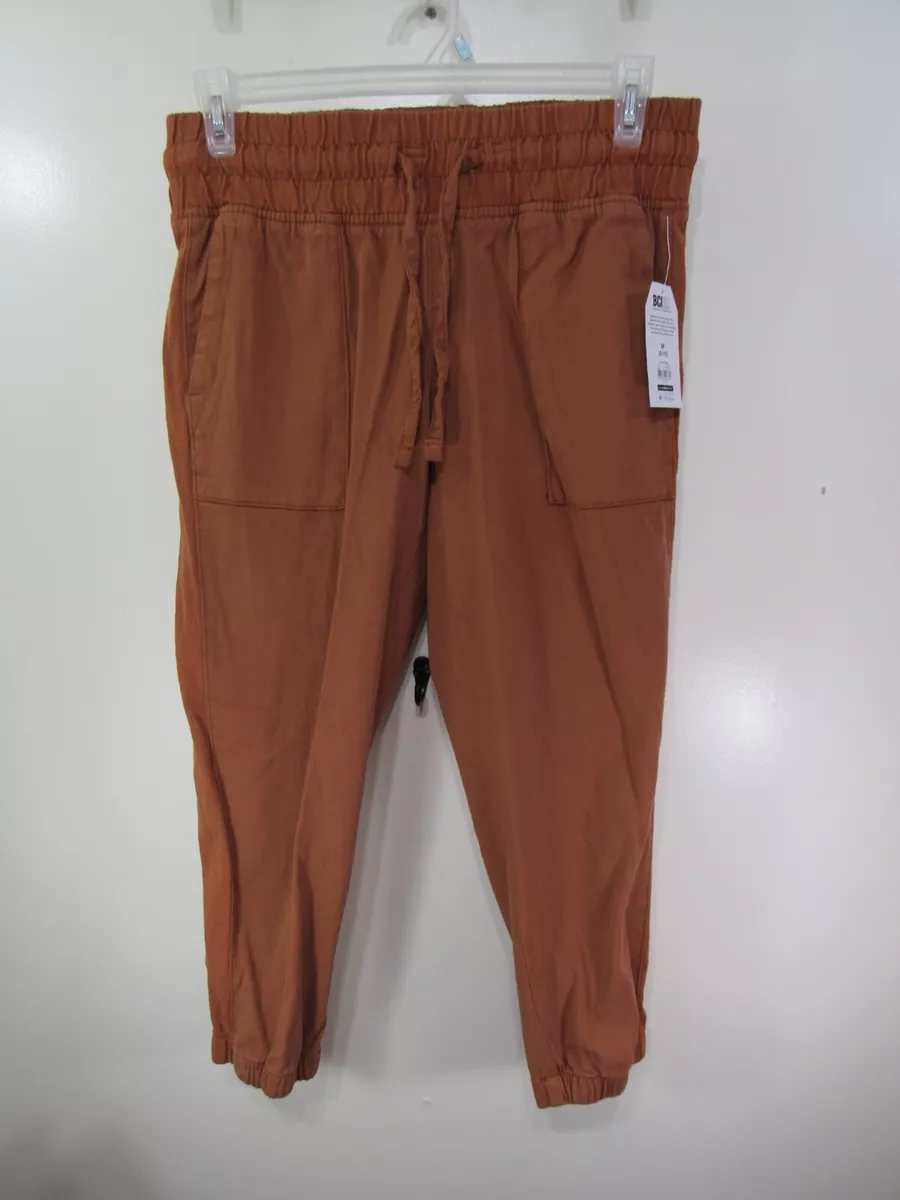 New Time and Tru Cargo Jogger Pants Size M 8 10 Orange Elastic Waist Cuffs