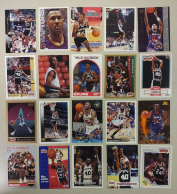 20 Card Lot of Different WILLIE ANDERSON NBA Spurs Must for collector! FREE S&H!