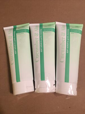 3 PCs Lot Of B &F Clinicals Cucumber & Aloe Soft Scrub For Gentle Cleansing 