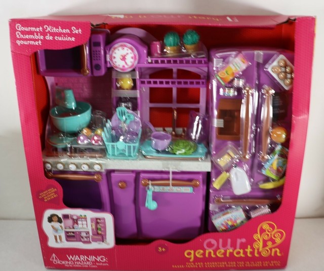 69pc Purple 18 Doll Kitchen Refrigerator Set For American Girl