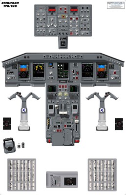 Embraer EMB 170/190 Cockpit Poster - ERJ 170/190 - E-JET E170 190 Flugdeck