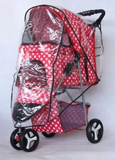 Outdoor Travel Folding Cat Dog Cart Carrier Pet Stroller Waterproof Rain Cover