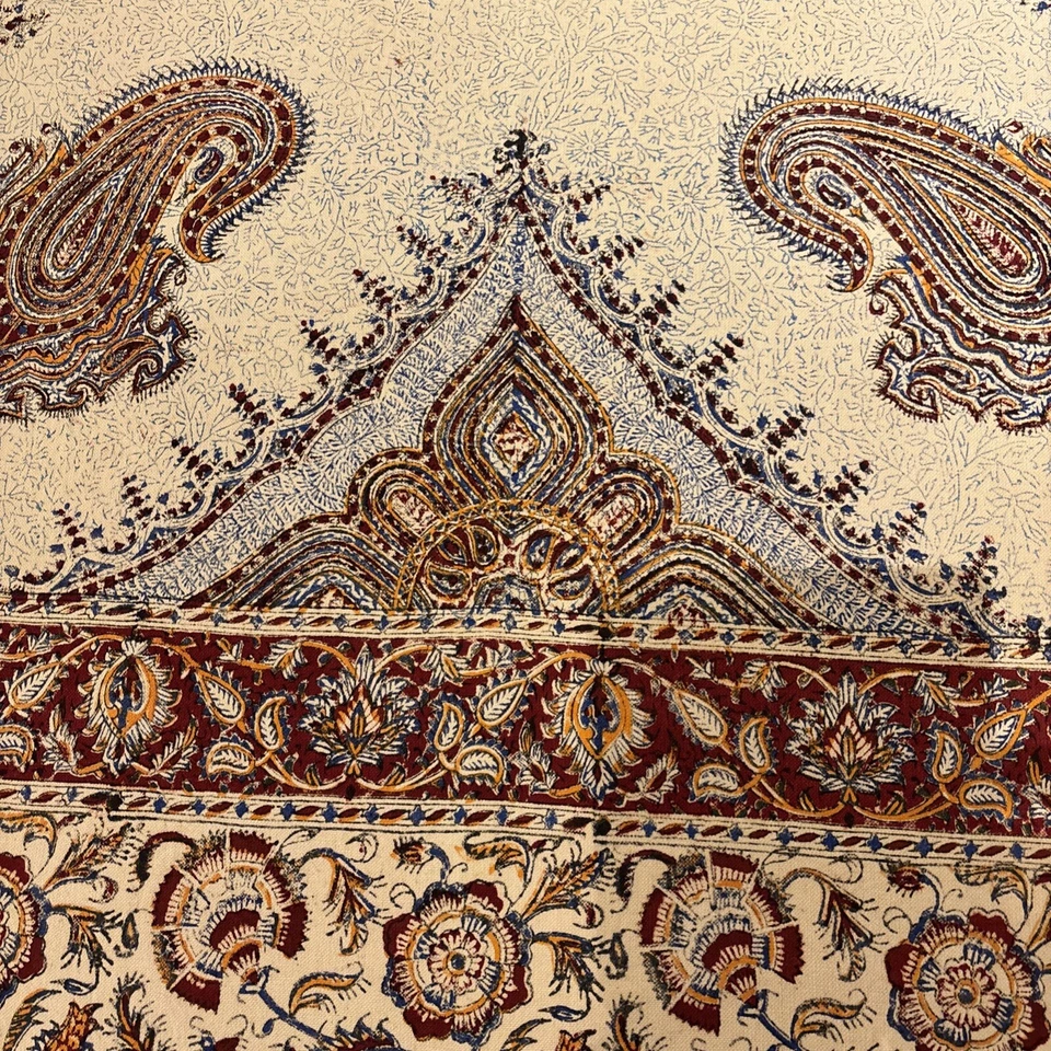 Queen Size Bed Spread Hand Craft Ghalamkar Washable 100% Cotton - Image 3 of 4