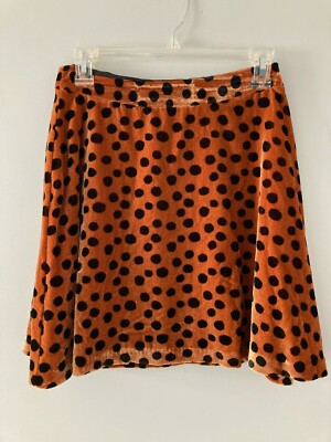 Madewell Velvet Leopard Polka Dot Lined Orange Black Women's Short