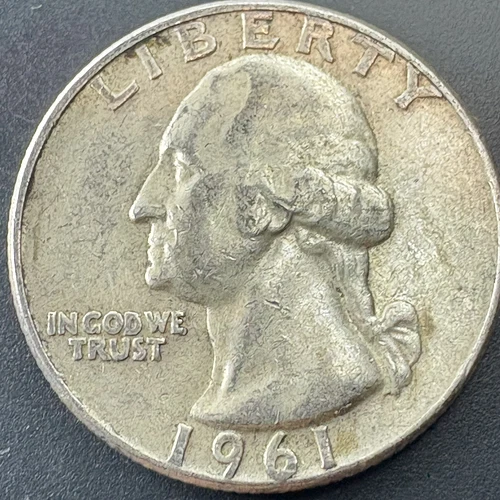 1961 D Washington Quarter  Nice XF Circulated - 90% Silver