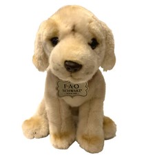 FAO Schwarz Golden Labrador Retriever Puppy Dog Plush 12" Realistic Stuffed Toy