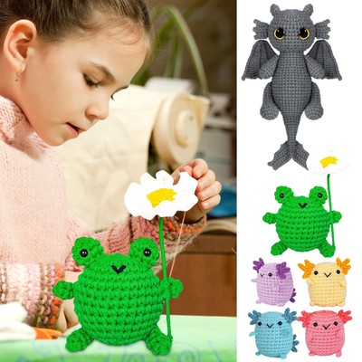 Crochet Kit For Beginners With Crochet Thread Cartoon Cat Suffed Toys Gift