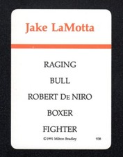 Jake LaMotta Middleweight Boxer - Vintage 1991 Milton Bradley Game Card #938