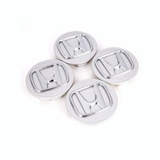 Set Of 4 Honda Gray Silver Wheel Rim Center Caps Chrome Logo 69mm2.75