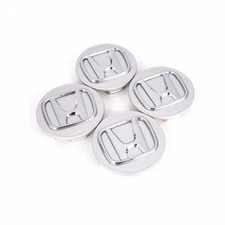 Set of 4 Honda Gray Silver Wheel Rim Center Caps Chrome Logo 69MM/2.75