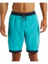 NEW Nike Men's Stripe Breaker 9" Volley Swim Shorts In Game Teal Size S