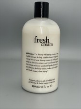 Philosophy Fresh Cream Shampoo, Shower Gel and Bubble Bath 16 Oz.