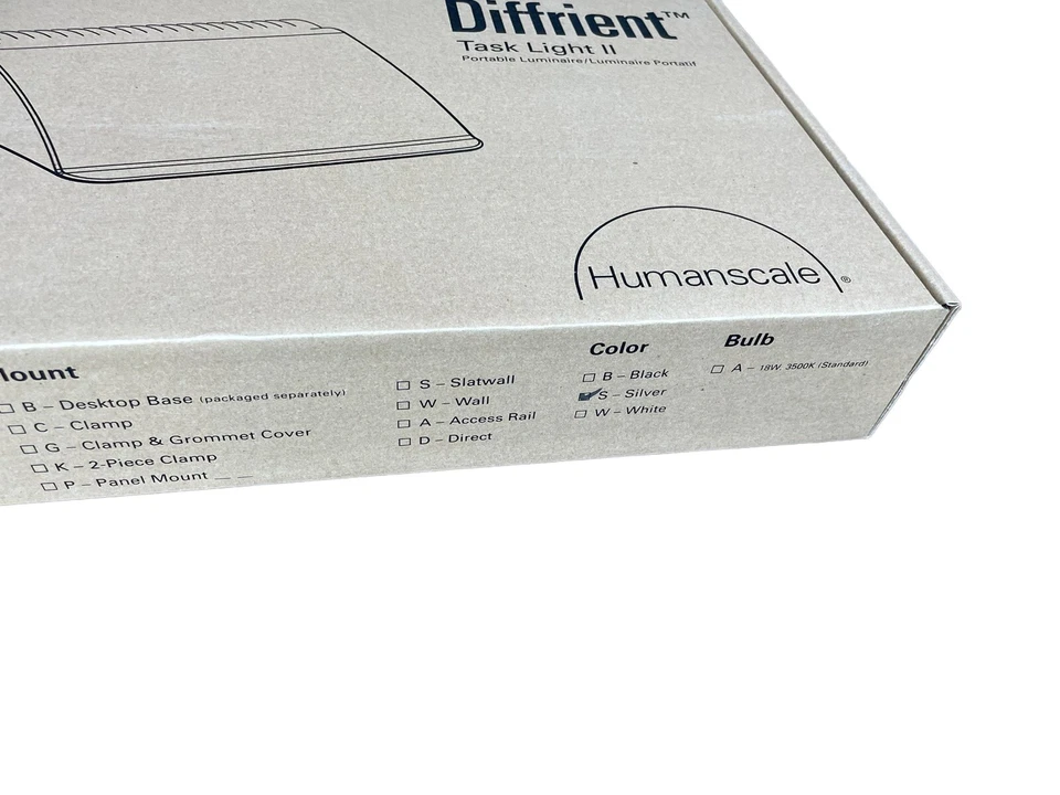 Icónica RARA Lámpara de Escritorio Difriente a Escala Humana Luz de Tarea II Doble Brazo Plateada Nueva Foto 4 de 4