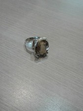 sterling silver ring, Smokey quartz, size 7, 10.5 g weight, great condition