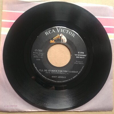 EDDY ARNOLD I'll Do As Much For You Someday 45 7'' COUNTRY Vinyl Record RCA