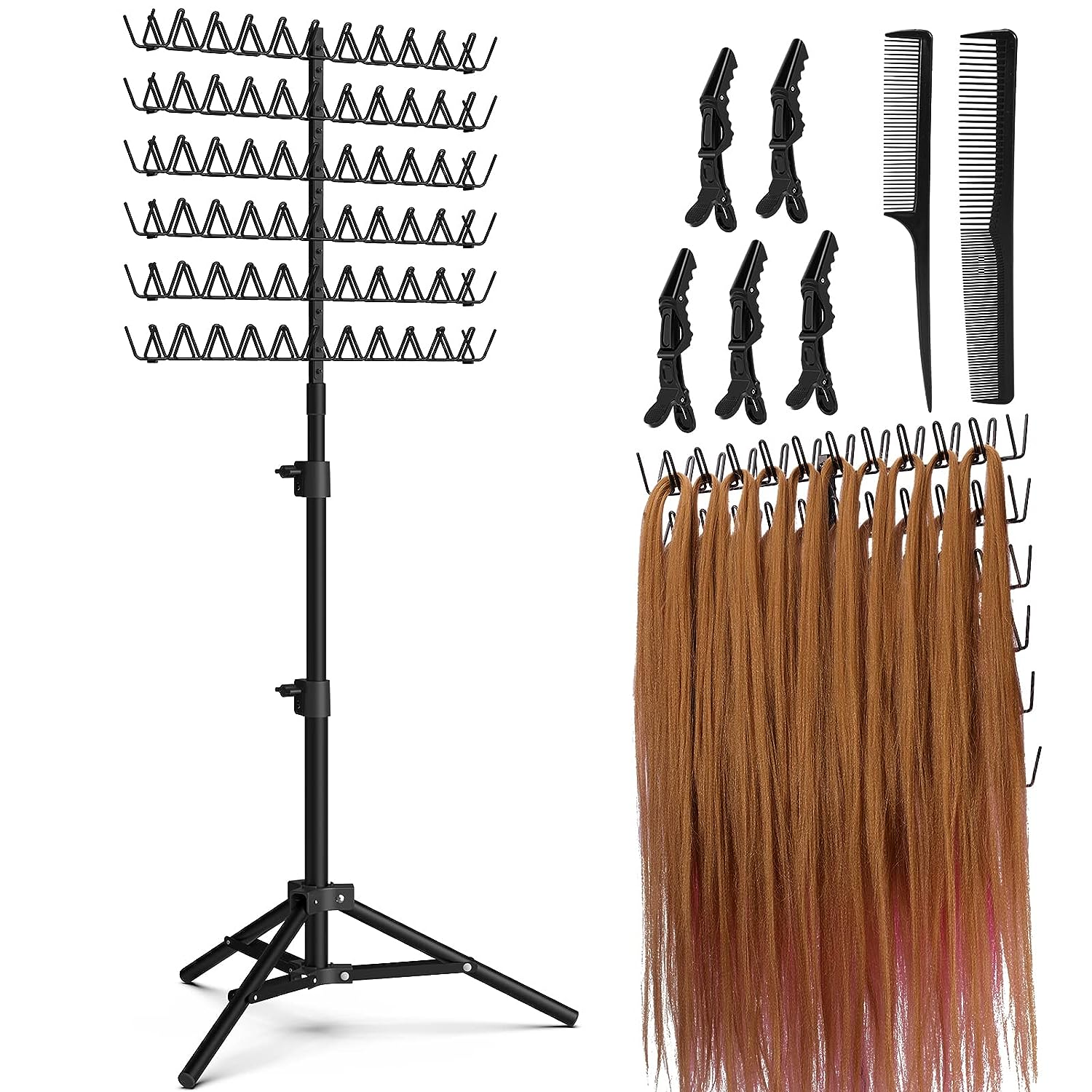 Height Adjustable Braiding Hair Rack with 120 Pegs, Hair Extension Rack, 2Side eBay