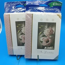 NEW Designer Collection invitations w/envelopes Floral 12 Count X 2 Is 24 Total