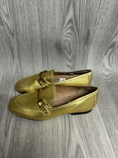 Women’s Dune London Guru Gold Leather Loafers UK Size 3 Brand New