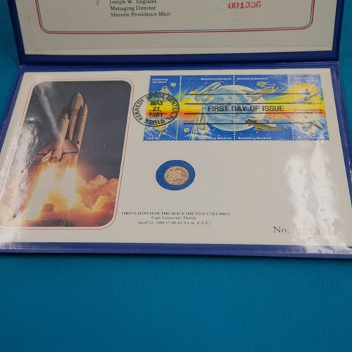 1981 OFFICIAL FIRST DAY OF ISSUE SPACE SHUTTLE GOLD PIECE COMMEMORATIVE ...