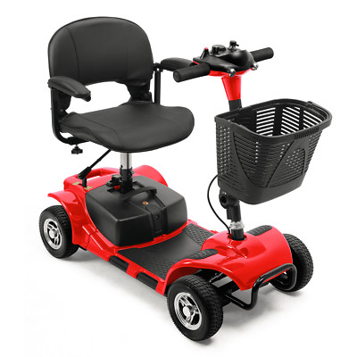 4 Wheel Mobility Scooter Power Folding Travel Wheelchair Scooter W/ Swivel Seats