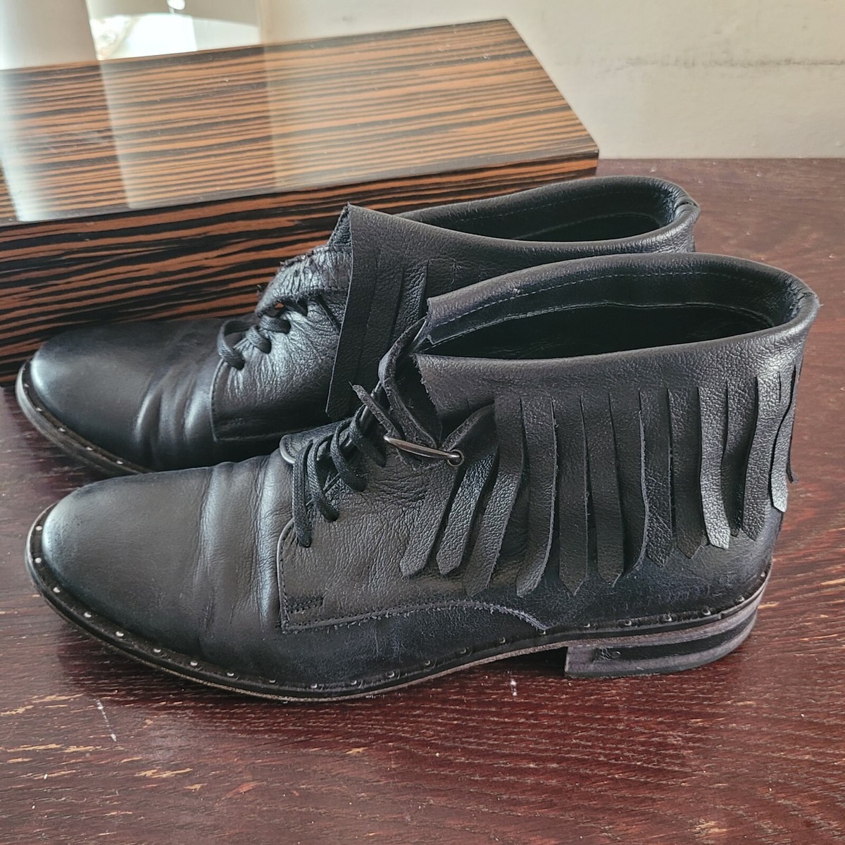 Freda Salvador Black Tassel Booties | eBay display picture 1