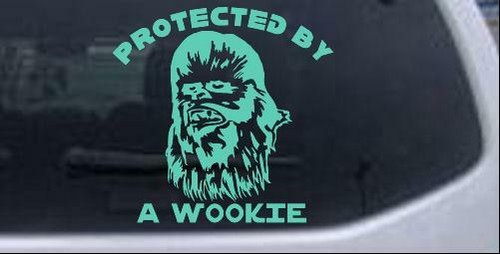 Calcomanía pegatina para computadora portátil con ventana de automóvil o camión protegido por un wookie - Imagen 12 de 32