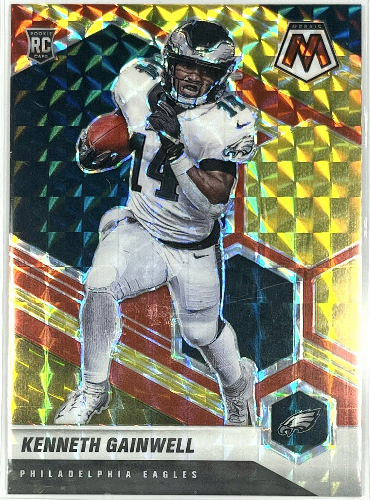 Kenneth Gainwell Rookie Red Yellow Fusion /80 2021 Panini Mosaic Football #339