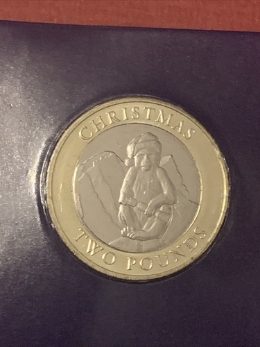 2021 GIBRALTAR £2 Two Pound Coin Christmas Coin UNC In Card Holder - Picture 3 of 4