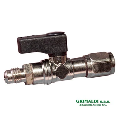 RUBINETTO PER BOMBOLA R32 - R290 ATTACCO 1/2 SX ACME USCITA 1/4
