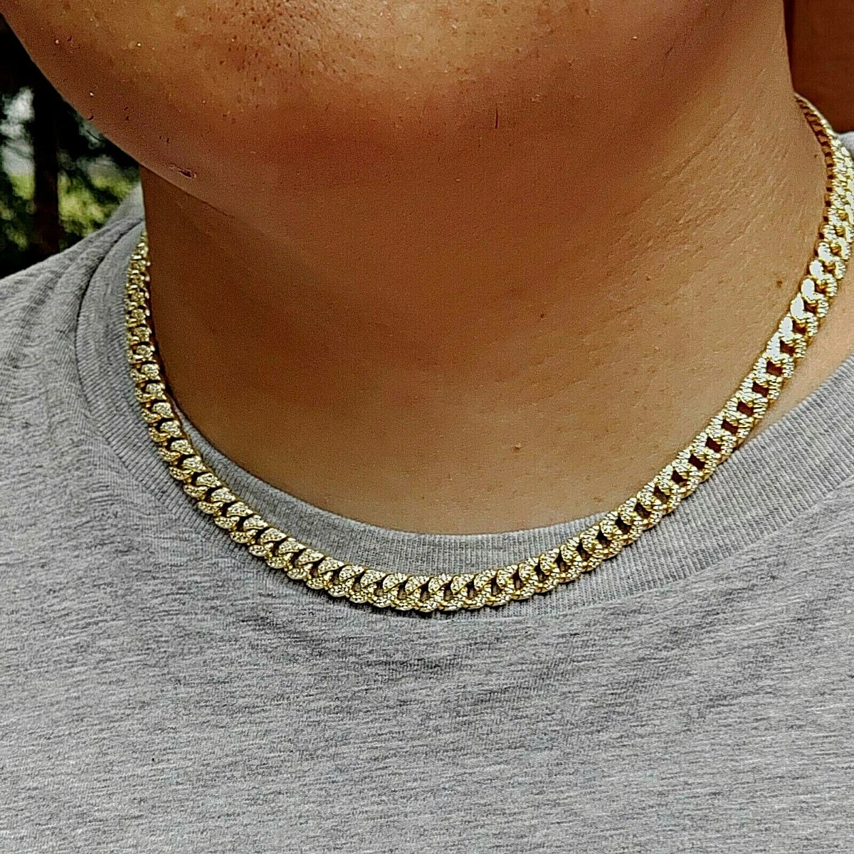 Mens Miami Cuban Link CZ Ice Out Hip Hop Rapper Chain Necklace Choker Style 8MM