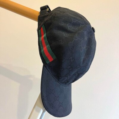 GUCCI Sherry Line GG Logo Pattern Canvas Baseball Cap Hat Men Size