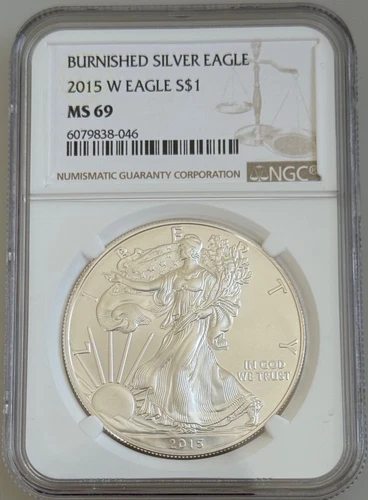 2015-W Burnished Silver Eagle S $1.00 MS69 NGC