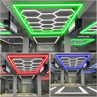 14 Grid RGB Hexagon Lights Garage System Honeycomb LED Garage Light Hex Barbe
