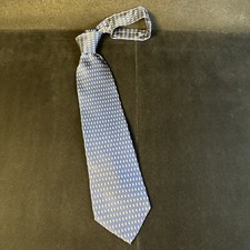 Roundtree  Yorke Blue Diamond Pattern Men's Tie 100 Silk 59L x 4 Necktie