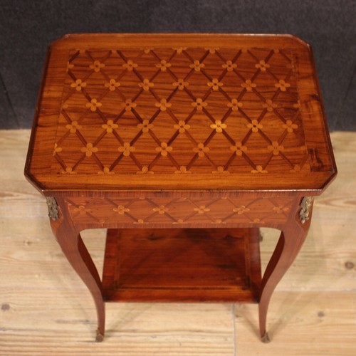 Side table inlaid wood furniture French antique style Napoleon III 20th century - Picture 8 of 12