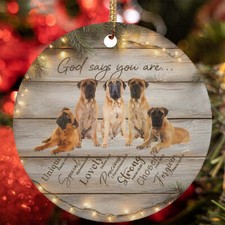 God Say You Are Bullmastiff Dog Christmas Ornament Christian Gift Decor Hanging