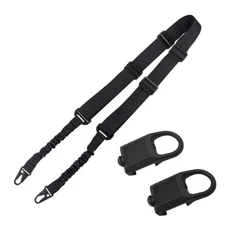 Tactical 2 Points Rifle Gun Sling Shoulder Strap with 2 Picatinny Rail Mounts